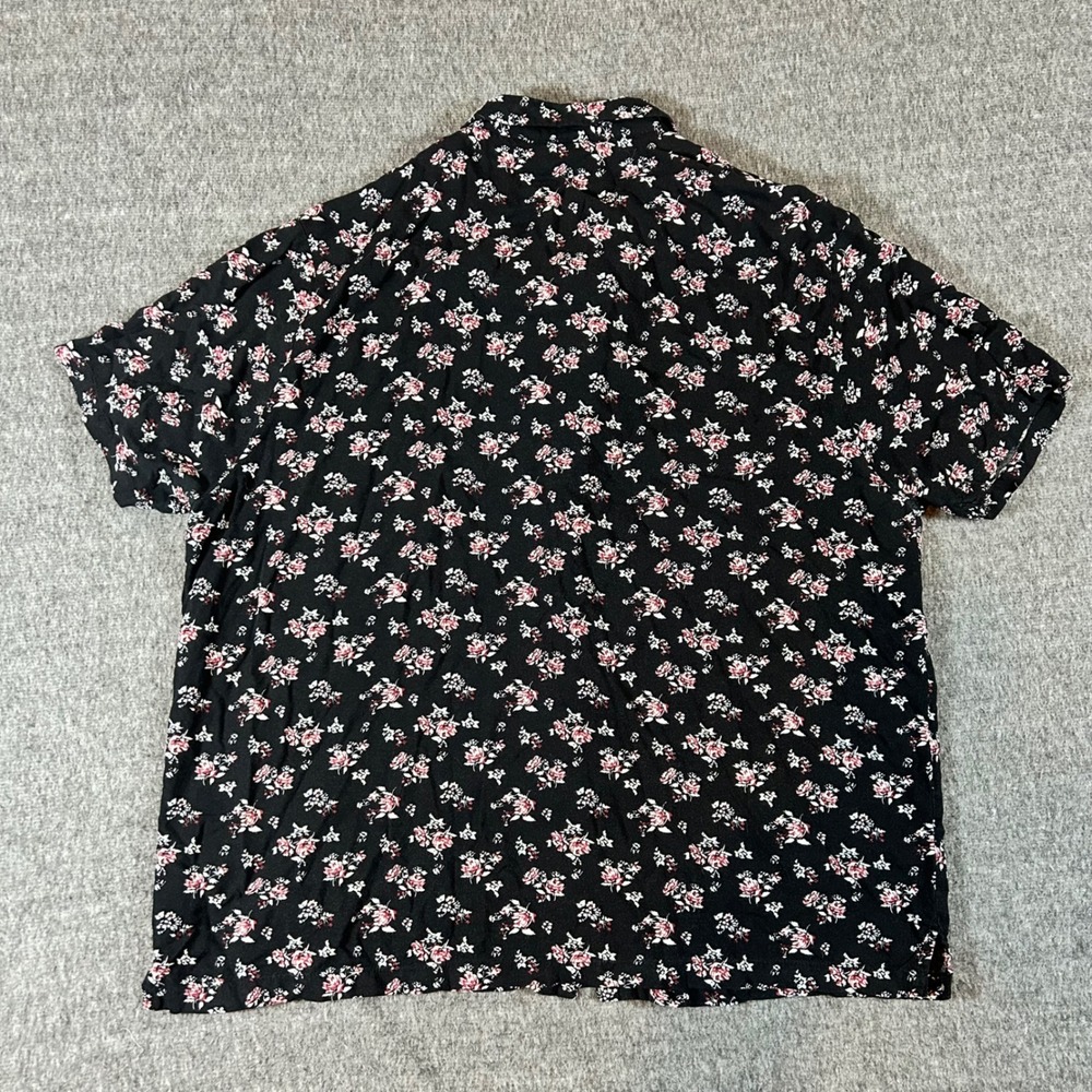 7 Diamonds Johnny B Goode Floral Button‎ Down Shirt Men's Large Black Red - Picture 5 of 8